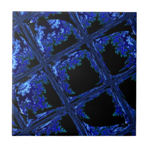 Blue Block Design Tile