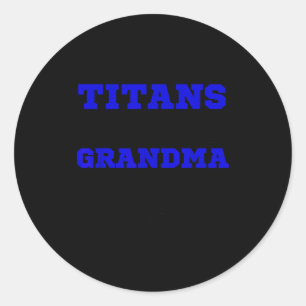 Blue Block Text Grandma Tee Classic Round Sticker