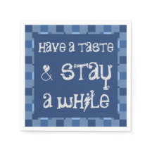 Blue Blocks casual party chalk napkins