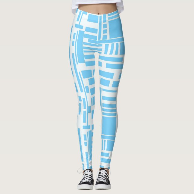 Blue blocks leggings (Front)