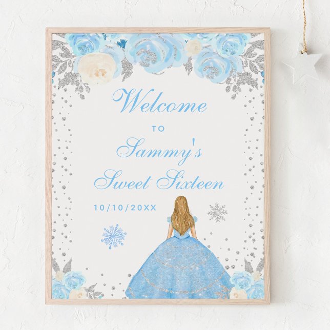Blue Blonde Hair Girl Sweet Sixteen Welcome Poster (Creator Uploaded)