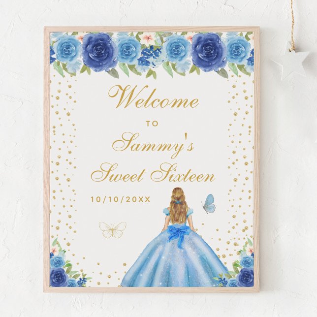 Blue Blonde Hair Girl Sweet Sixteen Welcome Poster (Creator Uploaded)