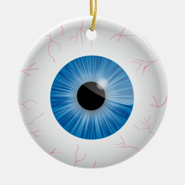 Blue Bloodshot Eyeball Ornament (Front)