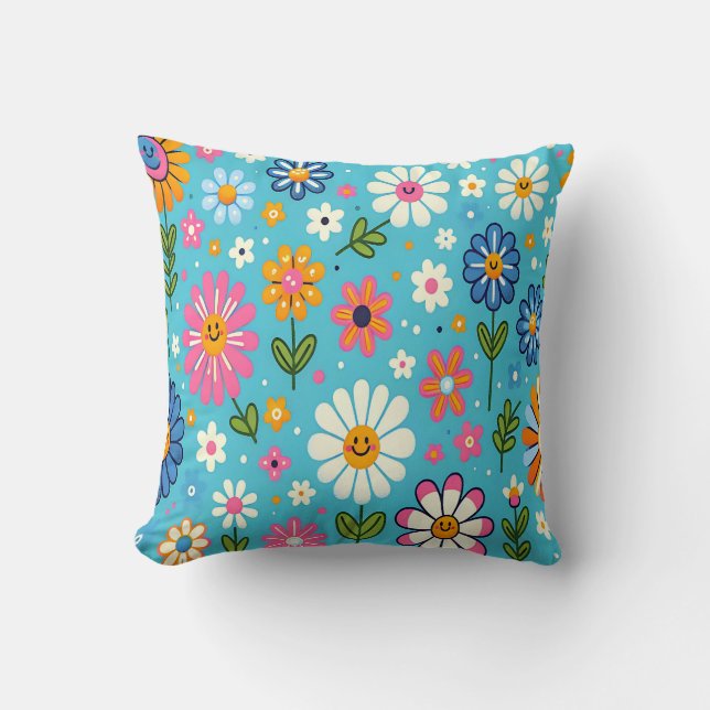 "Blue Bloom Bliss" Cushion (Front)