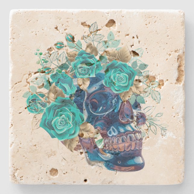 Blue Bloom Requiem Stone Coaster (Front)