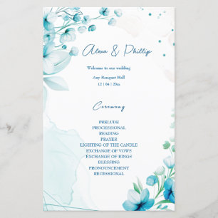 Blue Blossom & Breeze wedding programs
