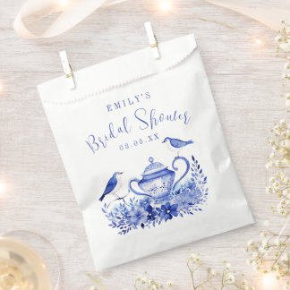 Blue Blossom Bridal Shower Serene Blue Floral Gift Favour Bags