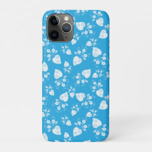 Blue blossom heart with flowers pattern Case-Mate iPhone case