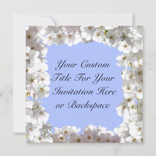 Blue Blossom Invitations Personalised RSVP Cards (Front)