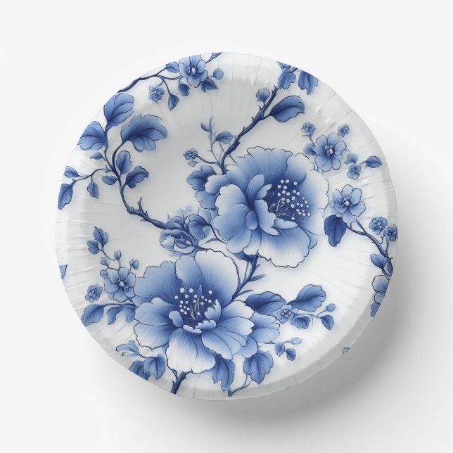 Blue Blossom Paper Plate (Front)
