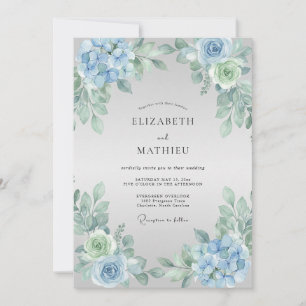 Blue Blossom Wedding Invitation