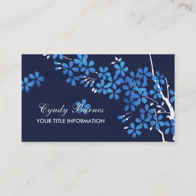 Blue Blossoms Business Card (Front)