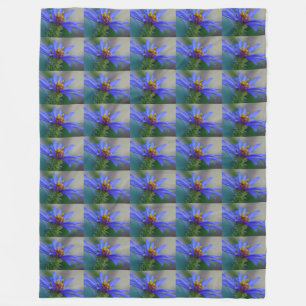 blue blossoms meadow fields garden petals vines fleece blanket