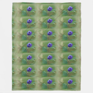 blue blossoms meadow fields garden petals vines fleece blanket