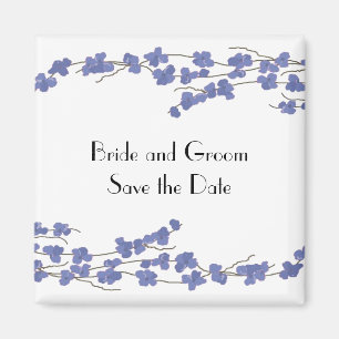 Blue Blossoms Save the Date Magnet