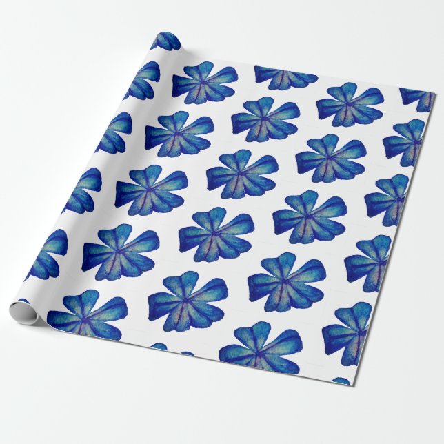 Blue Blossoms   Wrapping Paper (Unrolled)