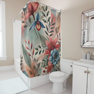 "BLUE BLOSSUM" - SHOWER CURTAIN