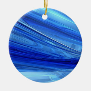 Blue Blown Glass Ceramic Tree Decoration