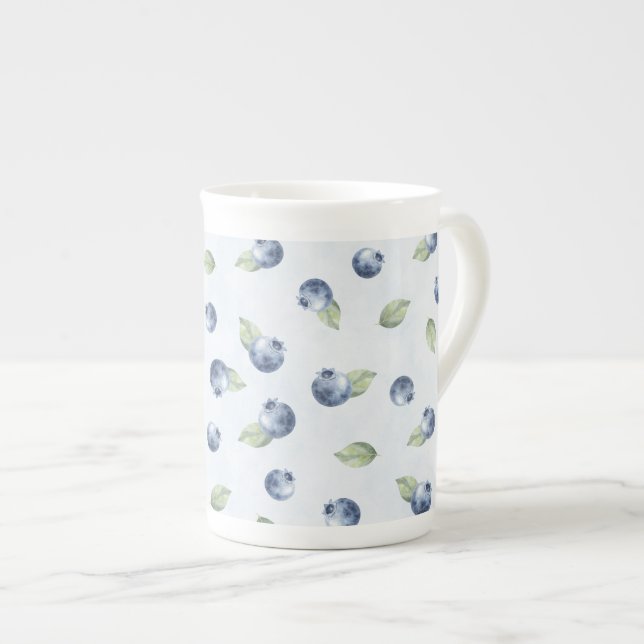Blue Blueberries Fruit   Bone China Mug (Front Right)