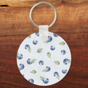 Blue Blueberries Fruit Key Ring