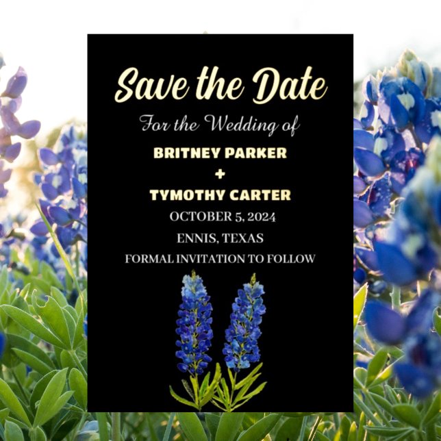 Blue Bluebonnets Floral Photo QR Code Wedding (Creator Uploaded)