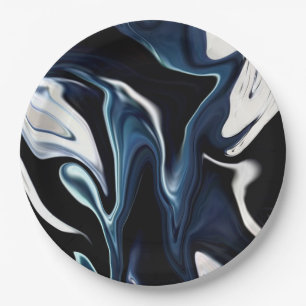 Blue blurred pattern  paper plate