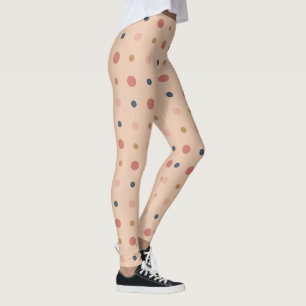 Blue, blush and gold dots leggings