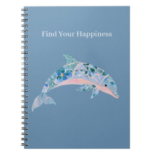 Blue Blush Floral Dolphin Notebook
