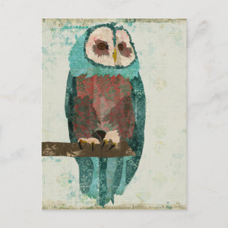 Blue Blush Owl Postcard