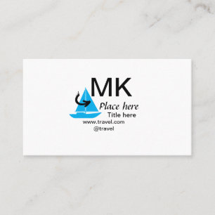 Blue boat black arrow travel agent blog website t business card