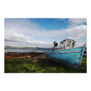 Blue Boat Photo Print