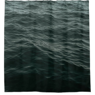 BLUE BODY OF WATER DURING DAYTIME SHOWER CURTAIN