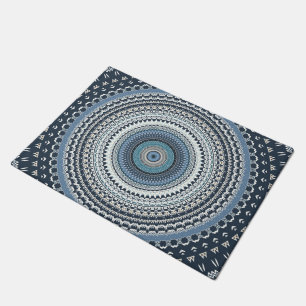 Blue Bohemian Boho Mandala    Doormat