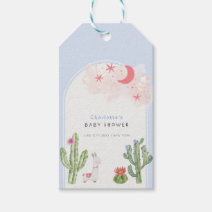 Blue Boho Arch  Cactus Toys Boy Baby Shower  Gift Tags