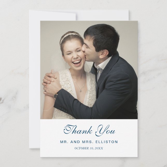 Blue Boho Aztec Watercolor | Thank You Card (Front)