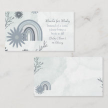 Blue Boho Baby Shower Girl Book Request