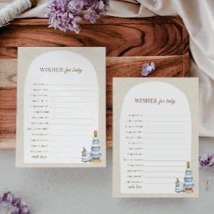 Blue Boho Blocks And Toys Wishes For Baby Advice  Invitation