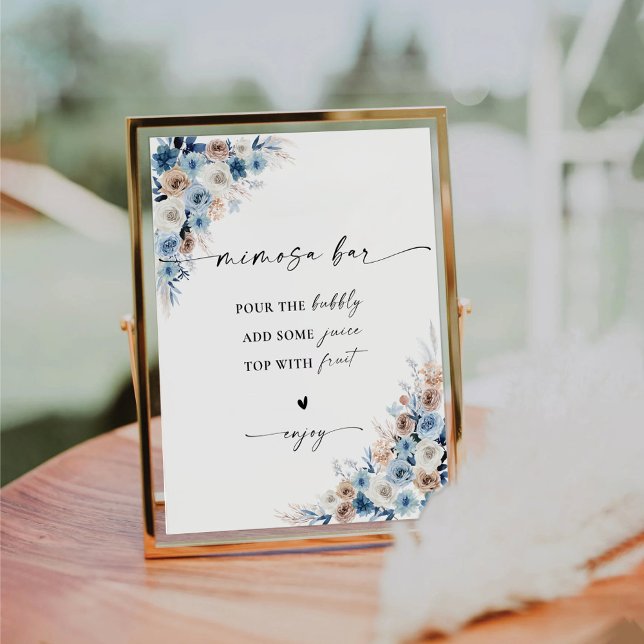 Blue Boho Bridal Shower Mimosa Bar Sign (Creator Uploaded)