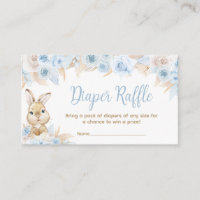 Blue Boho Bunny Baby Shower Diaper Raffle