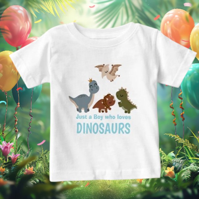 Blue Boho Dinosaur  Baby T-Shirt (Dress your little one in style with our Blue Boho Dinosaur Baby T-Shirt! )