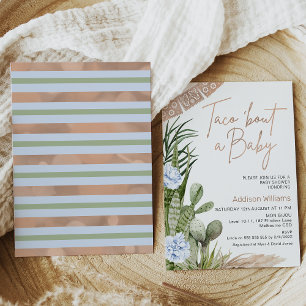 Blue Boho Fiesta Taco Bout A Baby Baby Shower Invitation