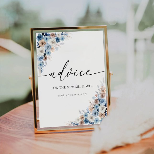 Blue Boho Floral Advice Sign (Creator Uploaded)