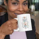 Blue Boho Floral Ribbon Coffee Mug<br><div class="desc">Boho and rustic mug featuring hand drawn illustration of bows and flowers in blue.</div>