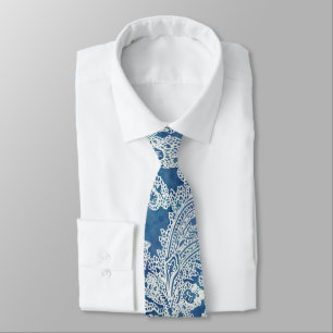 Blue Boho Lace Paisley Pattern Tie