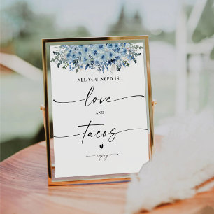 Blue Boho Love and Tacos Sign