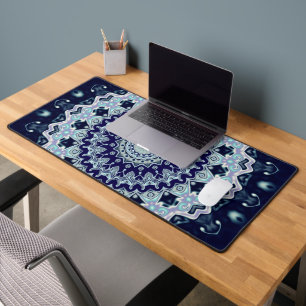 Blue Boho Mandala Desk Mat