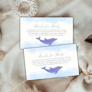 Blue Boho Ocean Dolphin Books For Baby Shower Enclosure Card