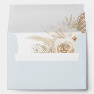 Blue Boho Pampas Grass Boy Baby Shower Envelope