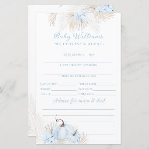 Blue Boho Pumpkin Baby Prediction Game