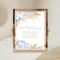 Blue Boho Pumpkin Baby Shower Late Night Diapers